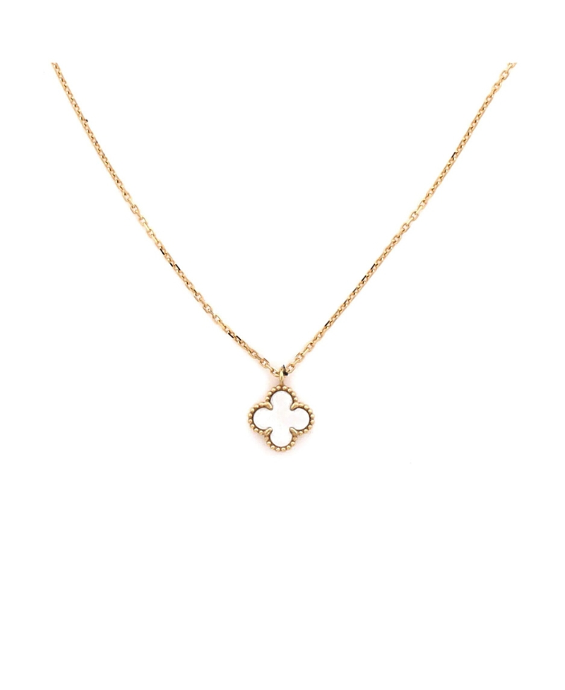 Pre-Owned Van Cleef & Arpels Sweet Alhambra Pendant Necklace 18K Gold and Mother of Pearl, 16