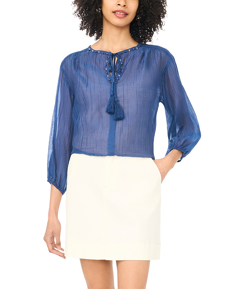 Vince Camuto Split Neck Peasant Blouse