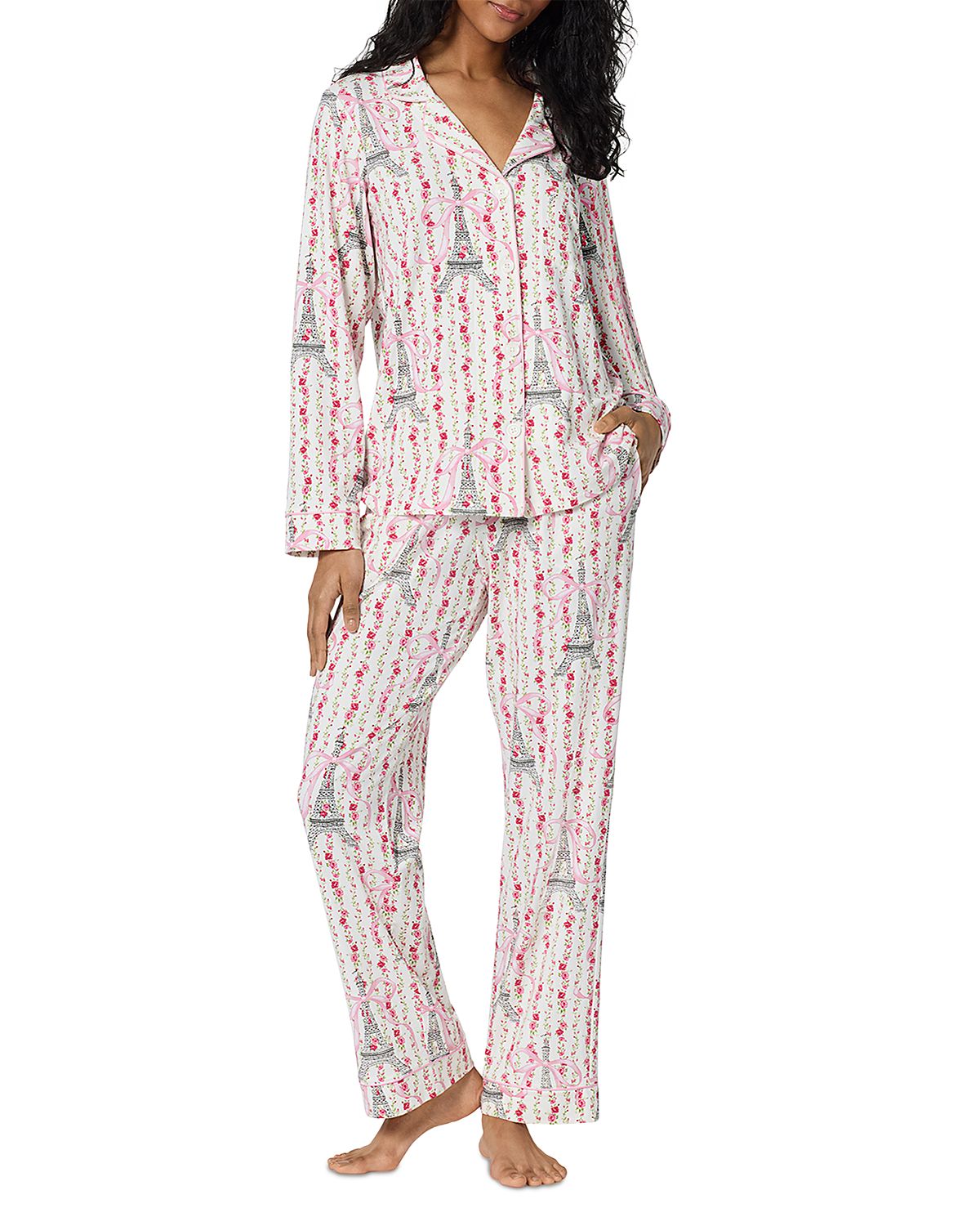 BedHead Pajamas Minuet Toile Long Sleeve Classic Stretch Jersey Pajama Set - Exclusive