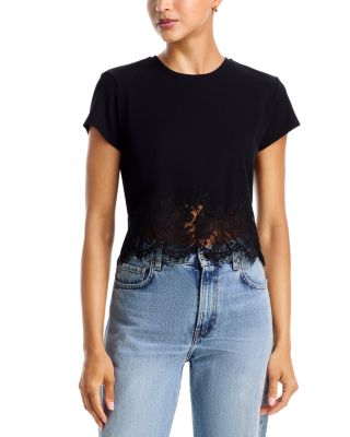 Paige Rib Lace Combo Tee