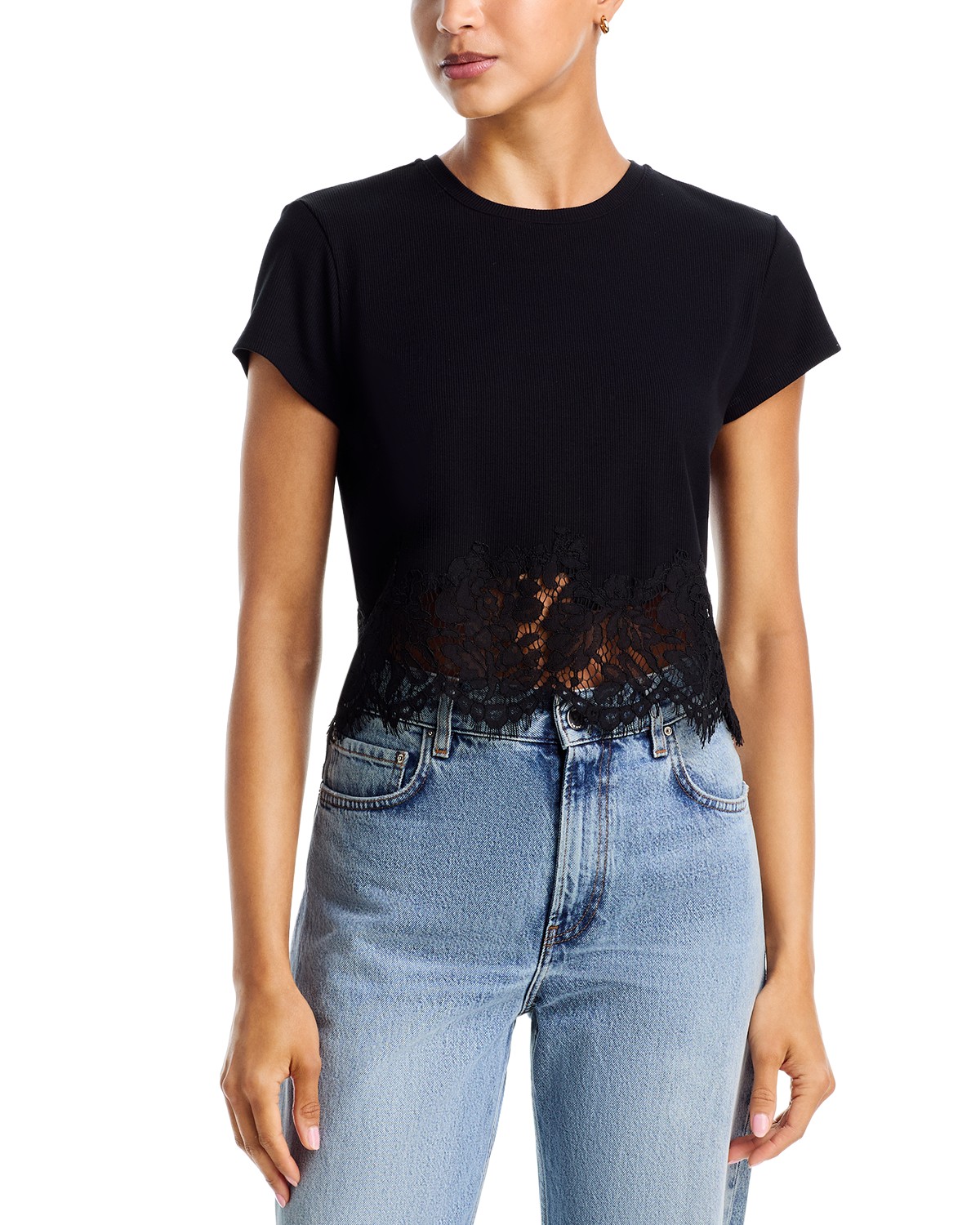 Paige Rib Lace Combo Tee