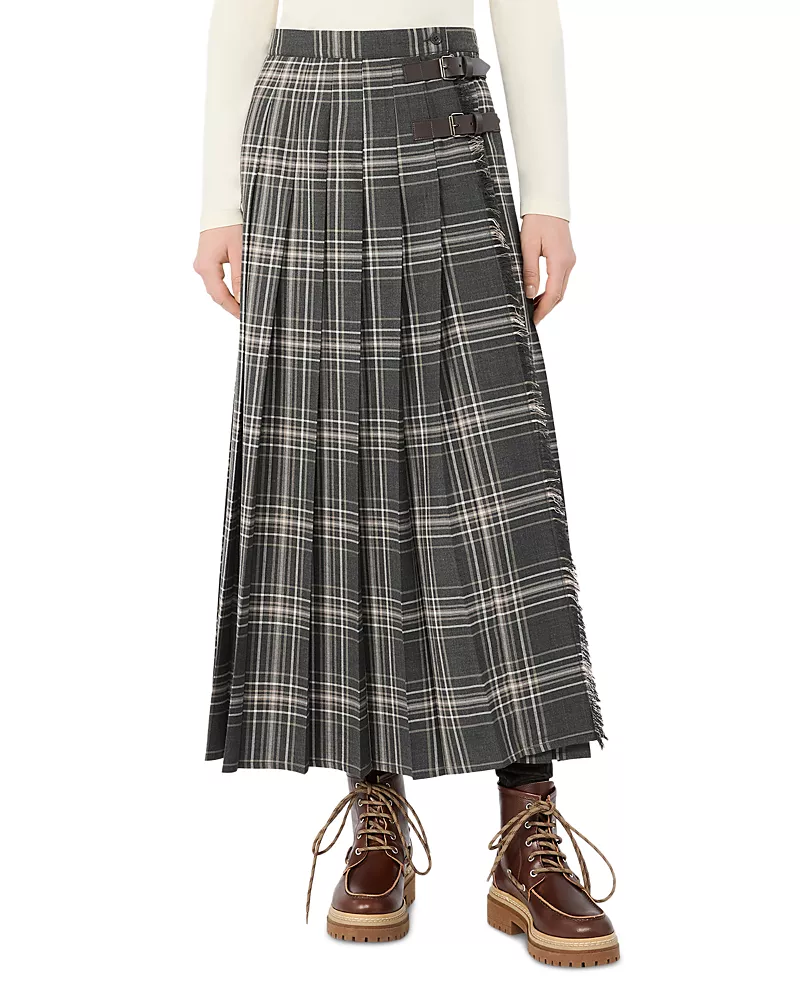 Weekend Max Mara Wkdprisma Stretch Wool Twill Wrap Skirt