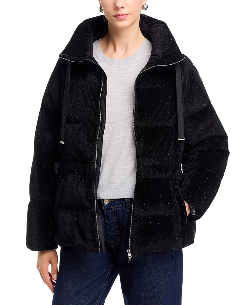 Herno Shiny Velvet Short Puffer Coat