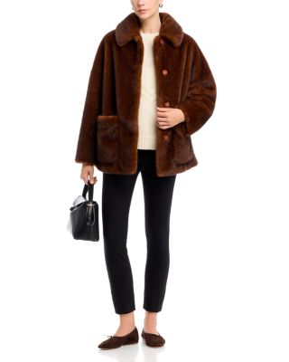 Melange Faux Fur Mink Jacket - thumbnail 2
