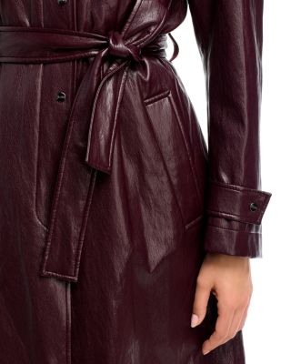 Belted Faux Leather Raincoat - thumbnail 6
