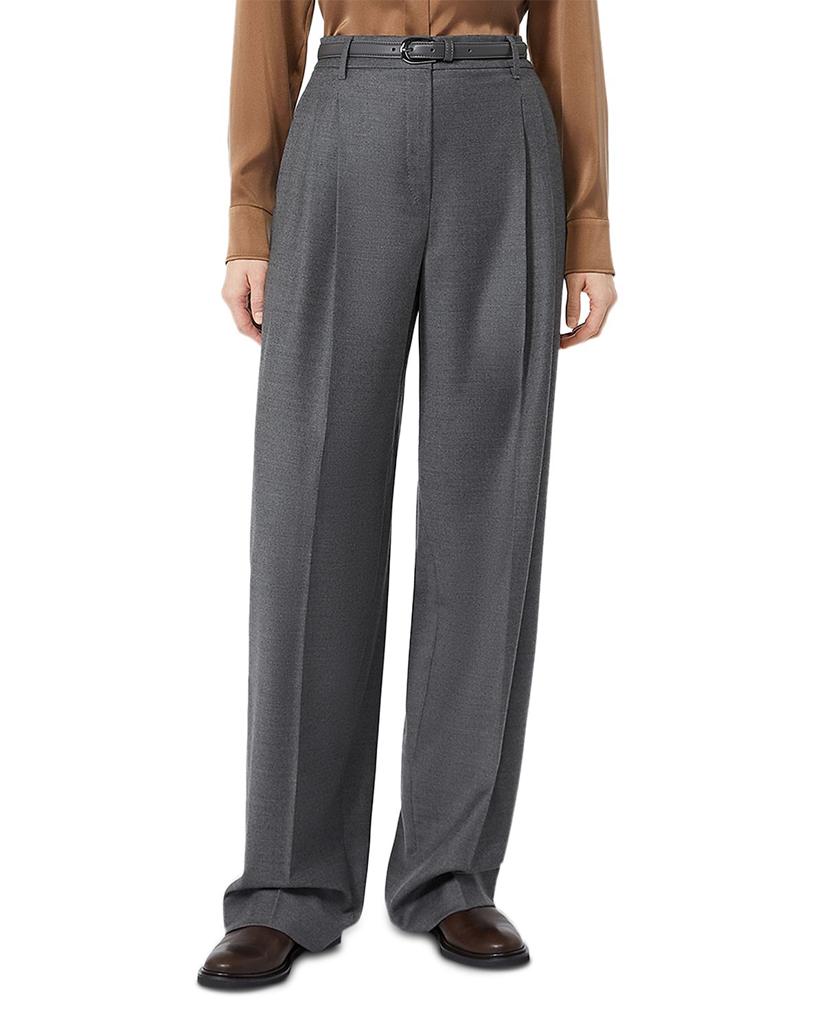 Max Mara Studio Mstlago Wool Wide Leg Pants