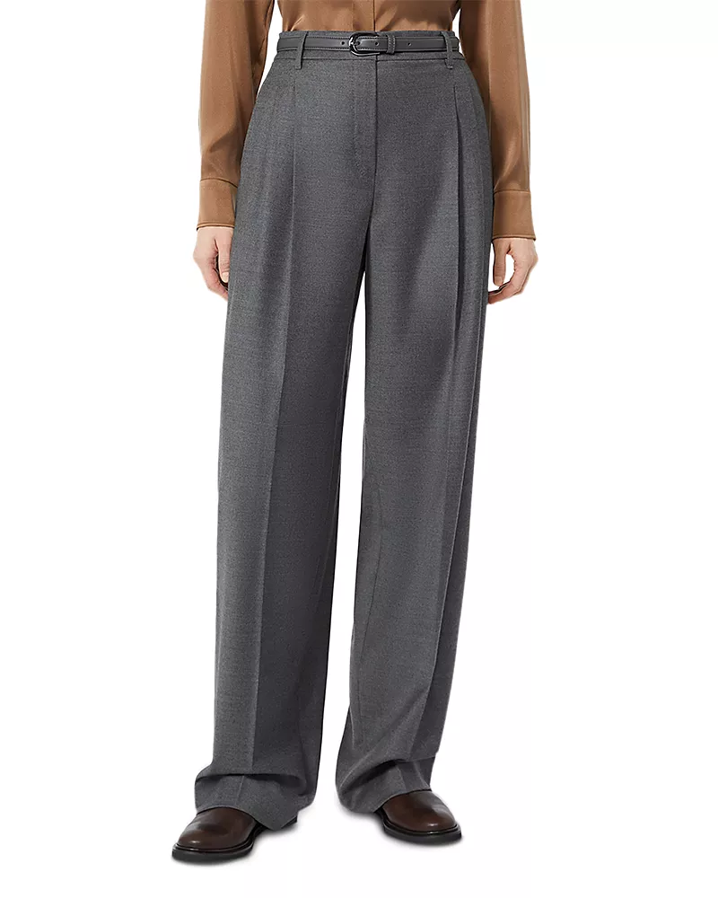 Max Mara Studio Mstlago Wool Wide Leg Pants