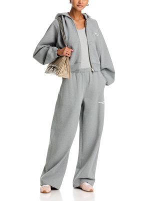 Zip Up Hoodie & Mid Rise Relaxed Logo Print Sweatpants  