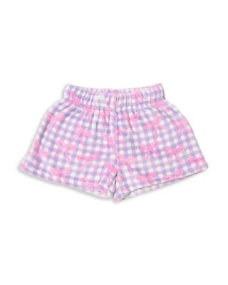 Girls' Gingham Bow Print Cozy Shorts - Big Kid