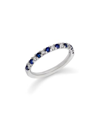 Gemstone & Diamond Classic Stack Band Ring in 14K Gold