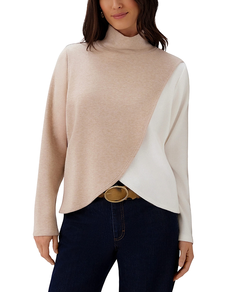 Karen Kane Long Sleeve Crossover Colorblock Top