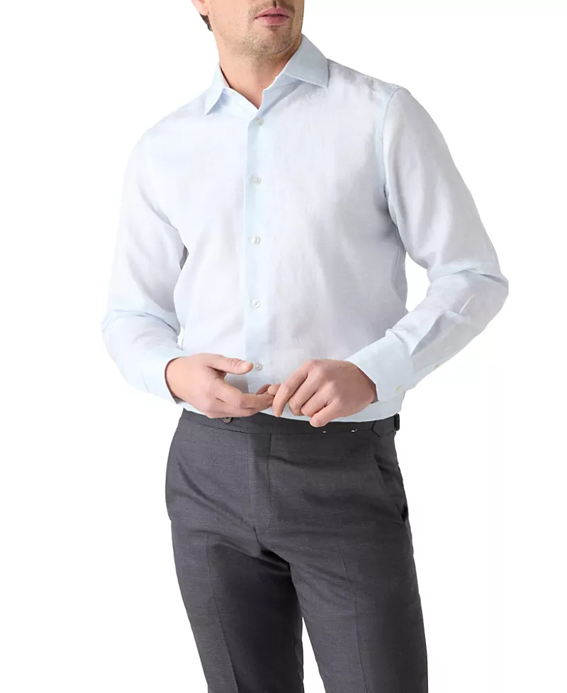 Robert Talbott Reynolds Paisley Jacquard Cotton Linen Blend Shirt in Contemporary Fit