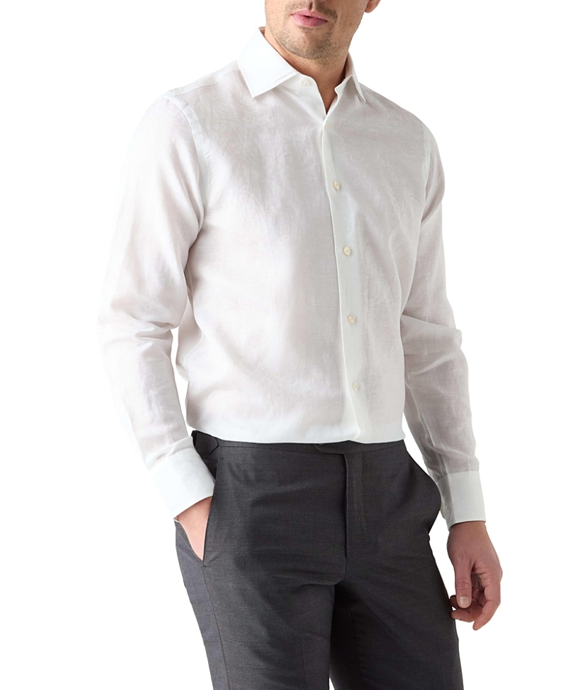 Robert Talbott Reynolds Paisley Jacquard Cotton Linen Blend Shirt in Contemporary Fit