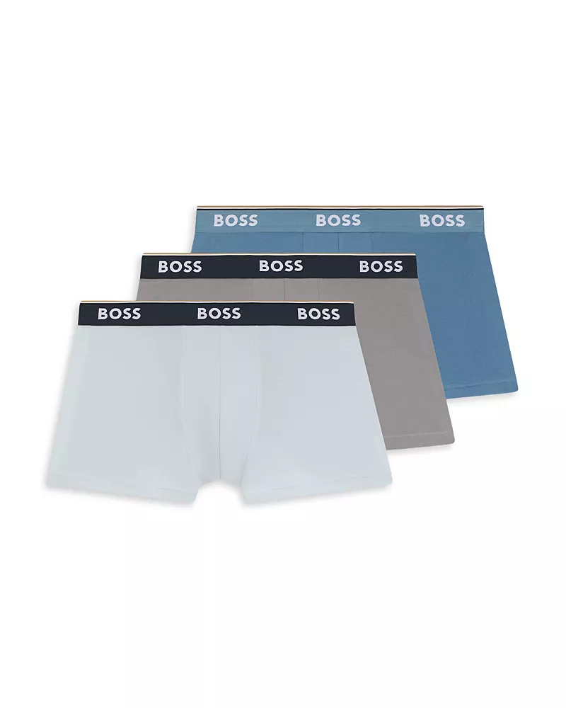 Boss Cotton Blend Logo Trunks, Pack of 3