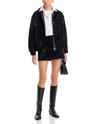 Walker Faux Leather Bomber Jacket & Mini Skirt