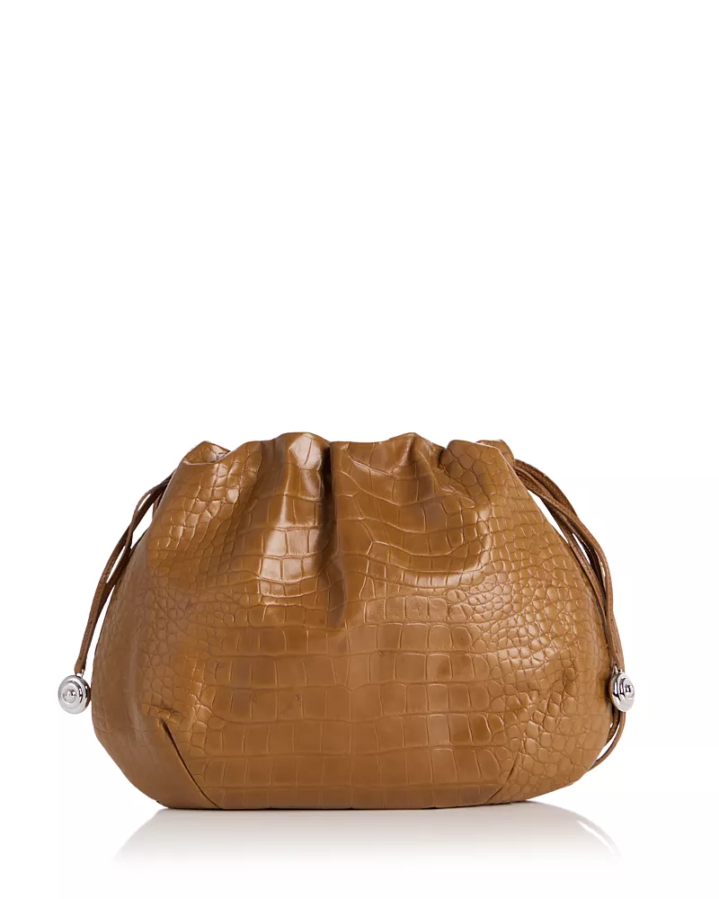 Liffner Drawstring Pouch Leather Shoulder Bag