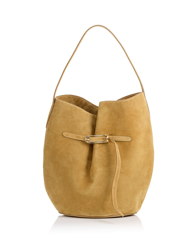Liffner Belted Large Suede Bucket Bag