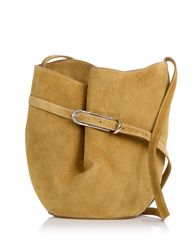 Liffner Belted Suede Bucket Bag
