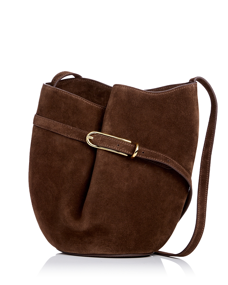 Liffner Belted Suede Bucket Bag