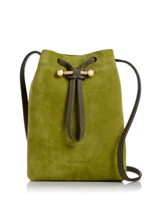 Osette Midi Suede Pouch Bucket Bag