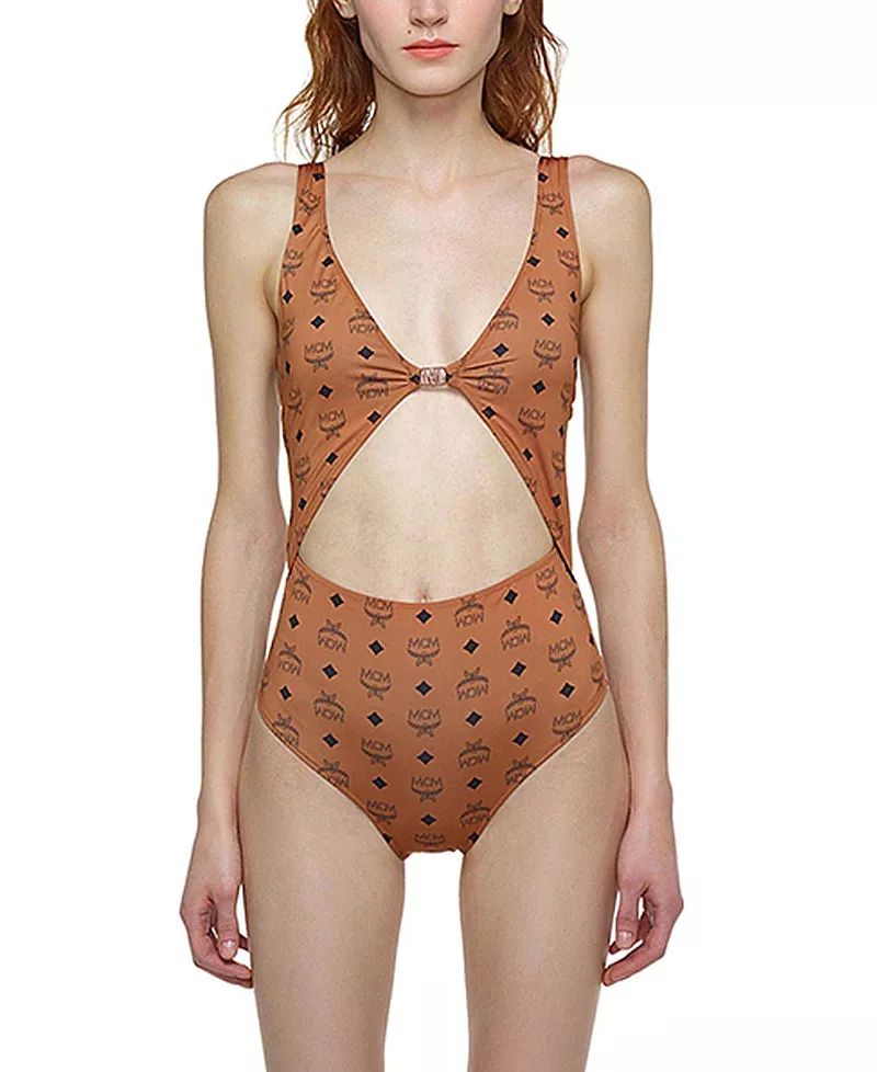 Mcm Monogram Print Swimsuit