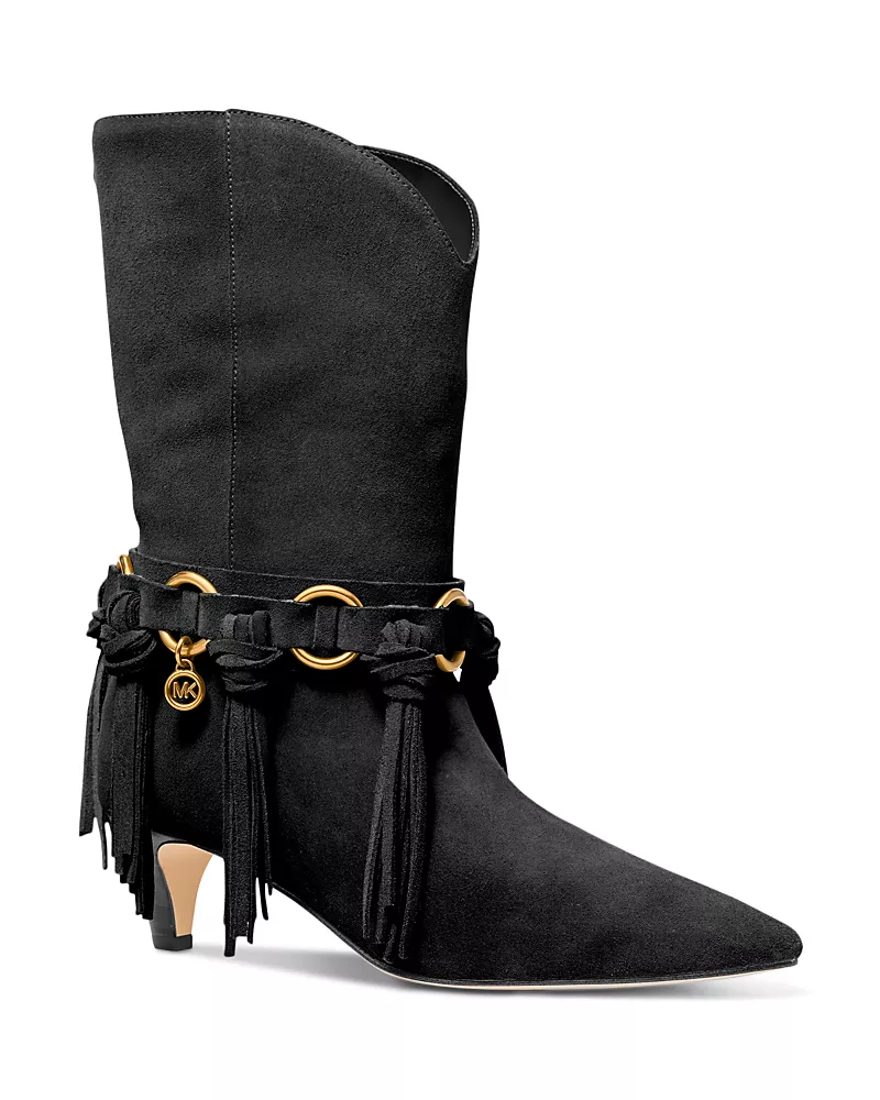 Michael Kors Women's Daniela Leather Fringe Boots