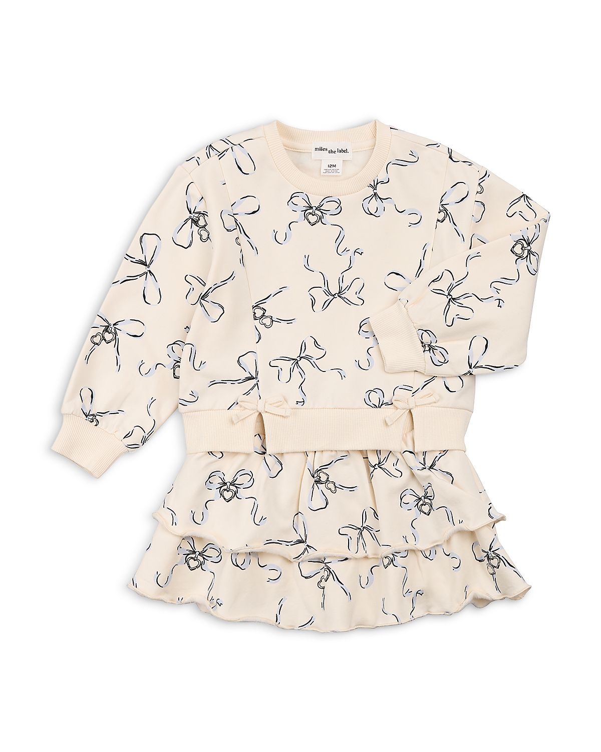 Miles The Label Girls' Locket Print Sweatshirt & Tiered Skirt Set - Little Kid, Big Kid