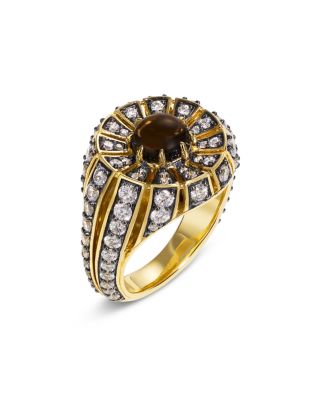 By Pariah 14K Yellow Gold Smoky Quartz & Diamond Statement Ring