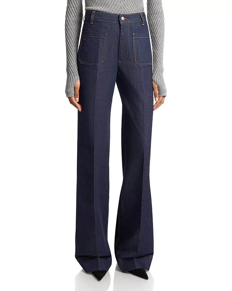 Victoria Beckham Alina 34 Patch Pocket Jeans in Indigo Rinse