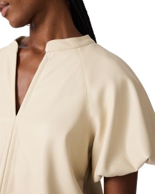Cecila Faux Leather Puffed Sleeve Top - thumbnail 10
