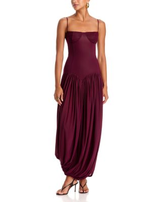 Ceniza Square Neck Bubble Hem Maxi Dress