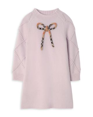 Check Bow Wool & Cashmere Dress - Little Kid, Big Kid