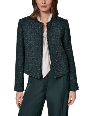 Fringe Trim Open Front Jacket