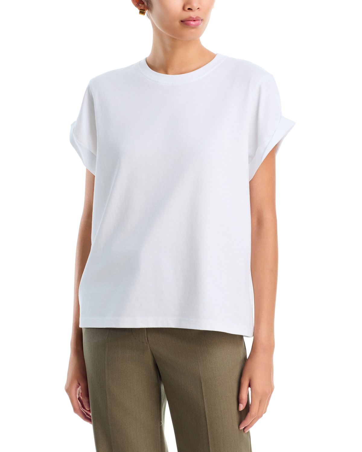 Victoria Beckham Tilly Cotton Tee in White