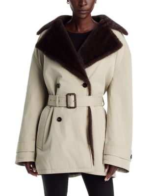 Faux Fur Lined Trench Coat