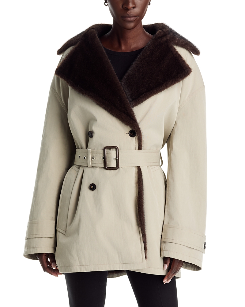 alexanderwang Faux Fur Lined Trench Coat