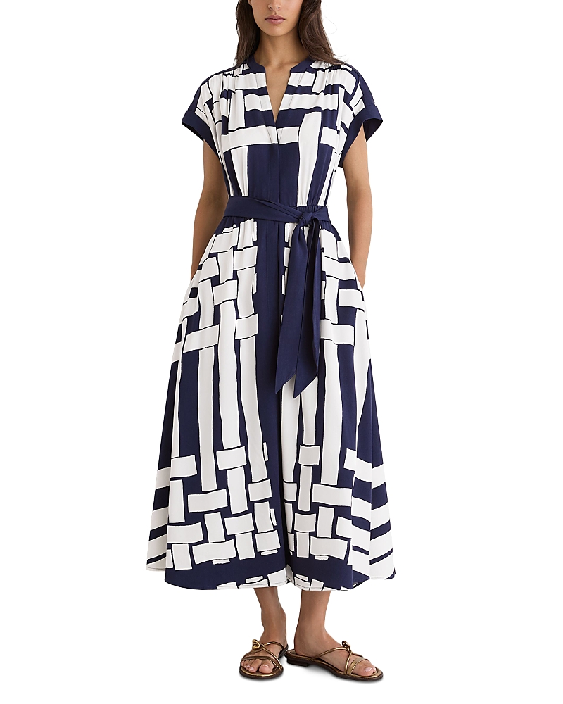 Reiss Petite Samira Scarf Printed Midi Dress
