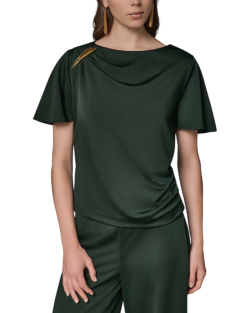 Donna Karan New York Hardware Trim Ruched Top