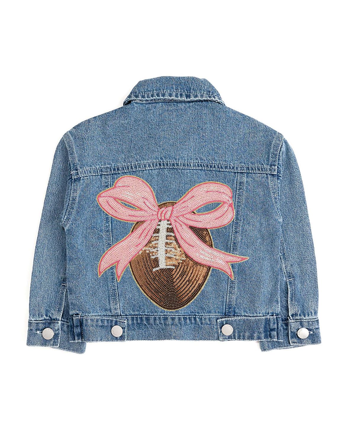 Sweet Wink Girls' Football Sequin Patch Denim Jacket - Little Kid, Big Kid