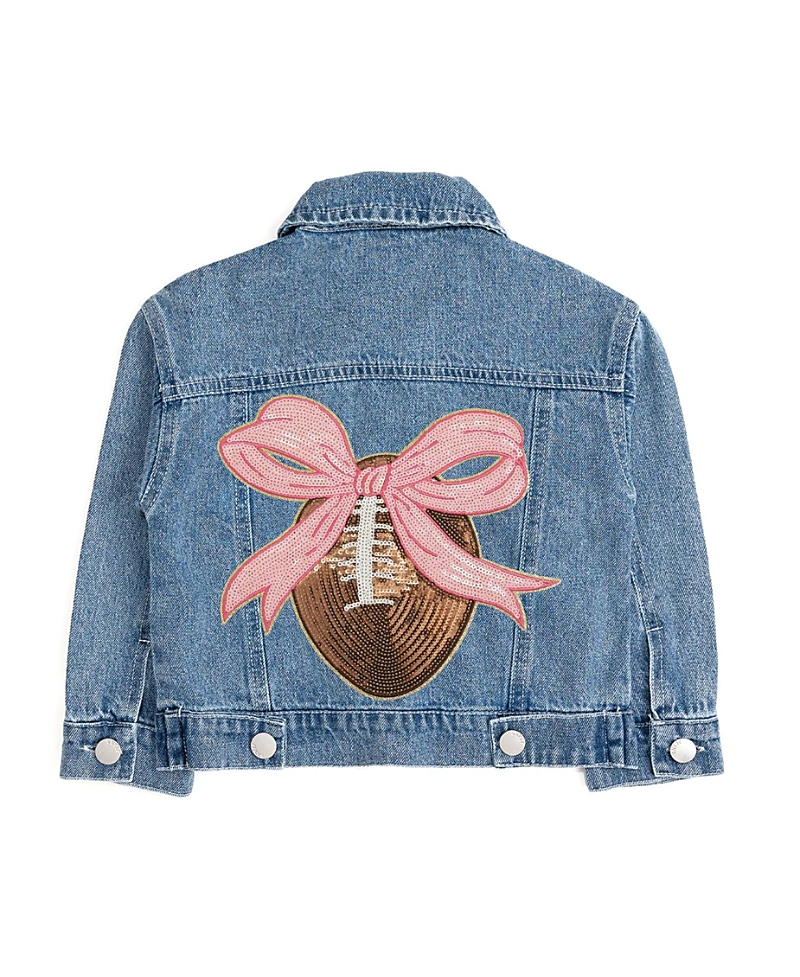 Sweet Wink Girls' Football Sequin Patch Denim Jacket - Little Kid, Big Kid