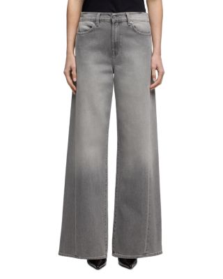 7 For All Mankind Lotta Tailorless High Rise Wide Leg Jeans in Metal