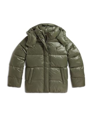 Girls' Glossy Down Hooded Jacket - Big Kid