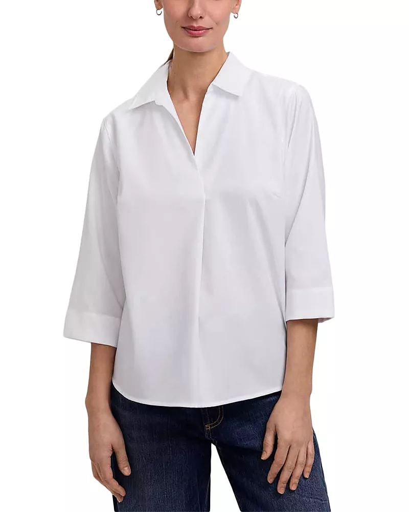Foxcroft Cleo Johnny Collar Top