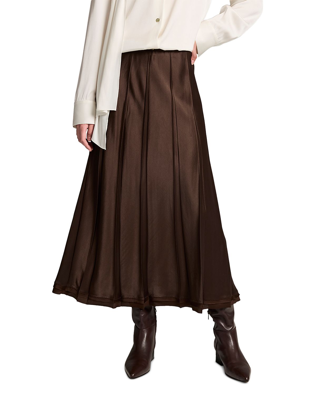 Vince Creased Pleated Skirt