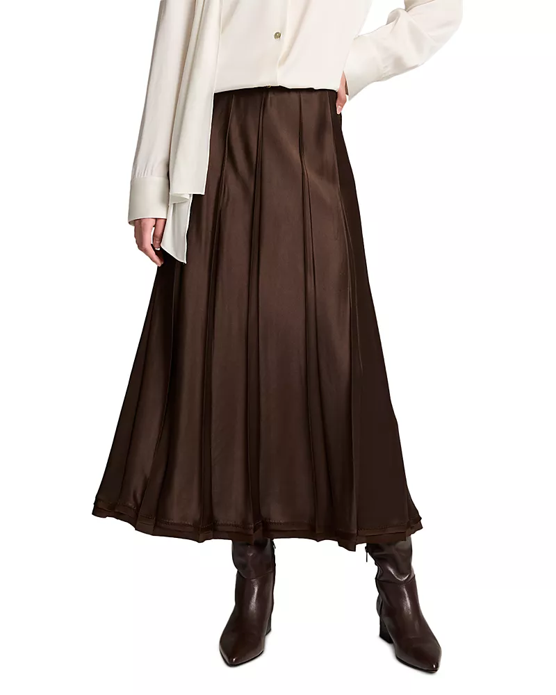 Vince Creased Pleated Skirt