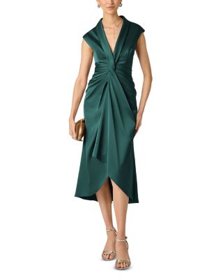 Pleated A Line Midi Dress