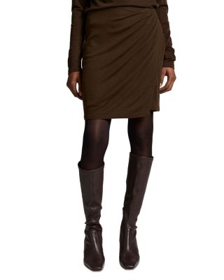 Wool Blend Draped Skirt