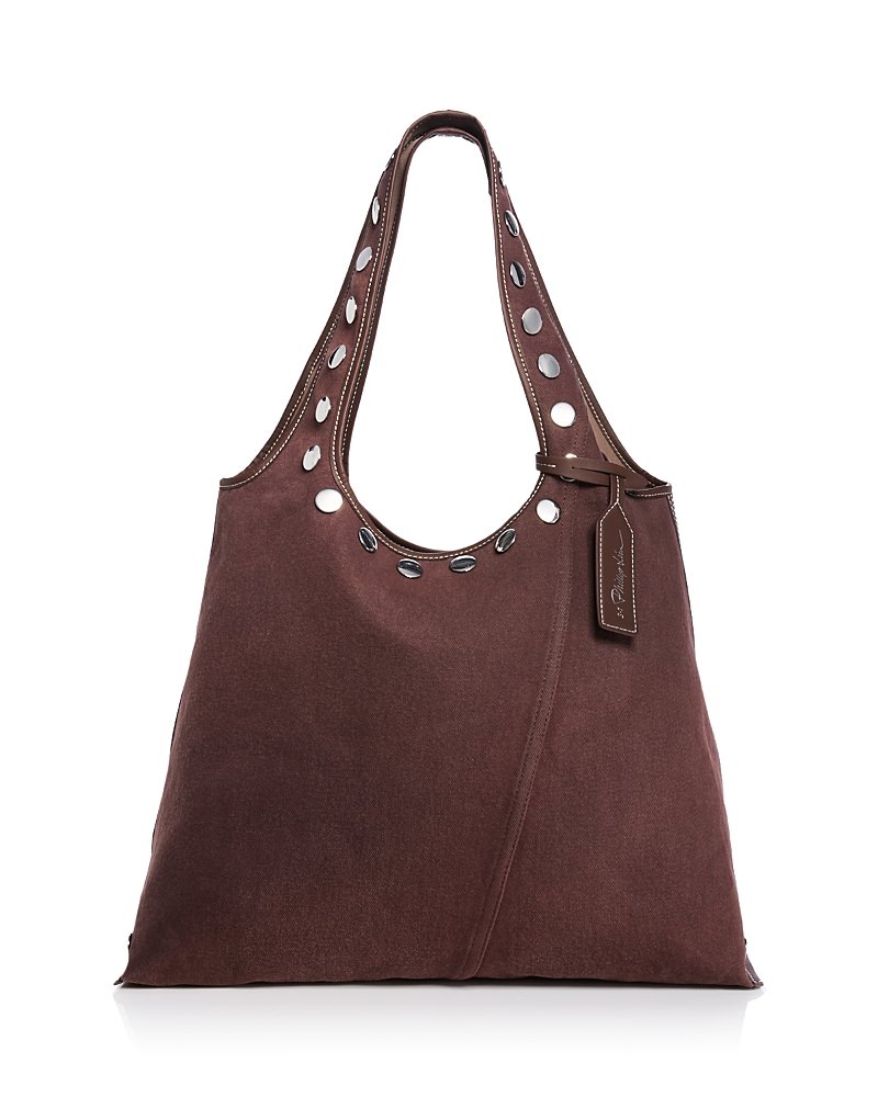 3.1 Phillip Lim Large Washed Denim Market Tote Bag