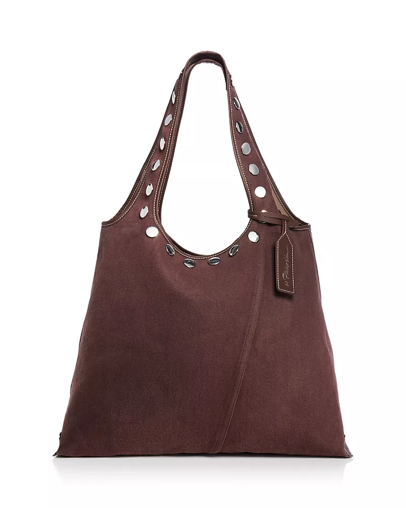 3.1 Phillip Lim Large Washed Denim Market Tote Bag