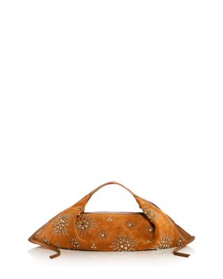 Original Luna Large Studded Faux Suede Hobo Bag
